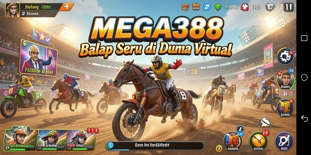 Tampilan gameplay balap yang mendebarkan dan penuh aksi.