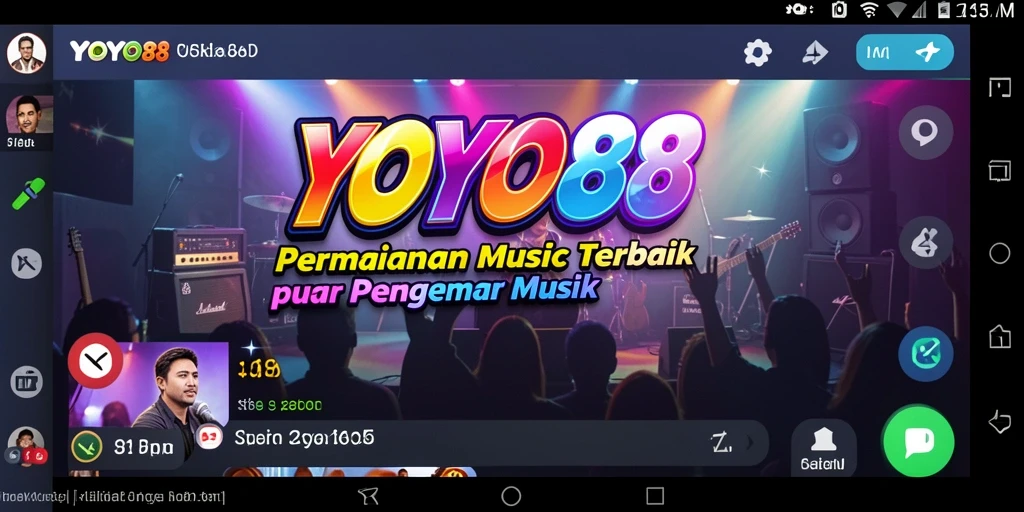 Tampilan gameplay seru di YOYO88 dengan berbagai lagu.